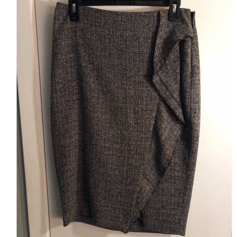 THE LIMITED Tweed Faux Wrap Pencil Skirt Quiet Luxury Office Minimalist 6